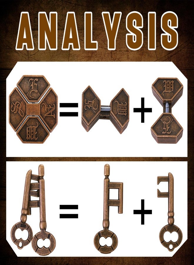 Yilloog 2 Pcs Metal Brain Teaser 3D Steel Puzzle Interlocking IQ Logic Education Smart Puzzle Toys Disentanglement Game for Adults Classroom Party Challenge Gifts - Image 3